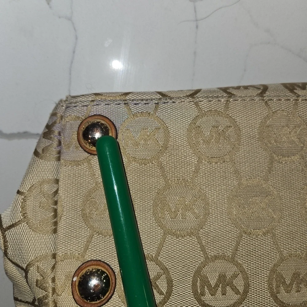 Michael Kors Calista Monogrammed Logo MK Handbag Crossbody Bag Brown